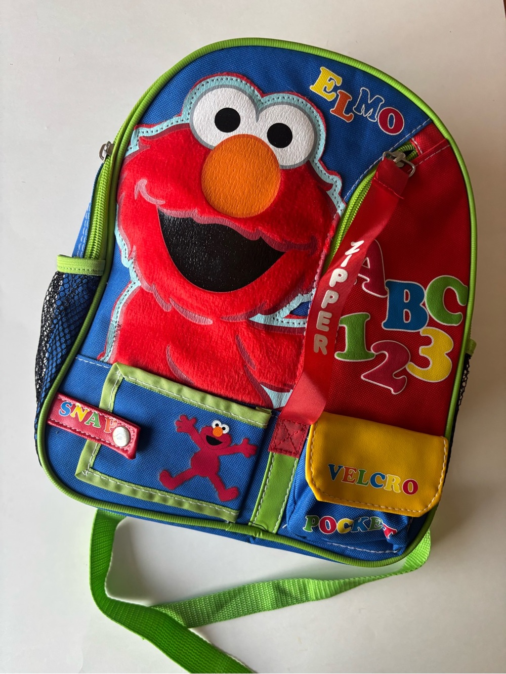 Sesame Street Elmo Backpack - Red, Blue & Green Accents